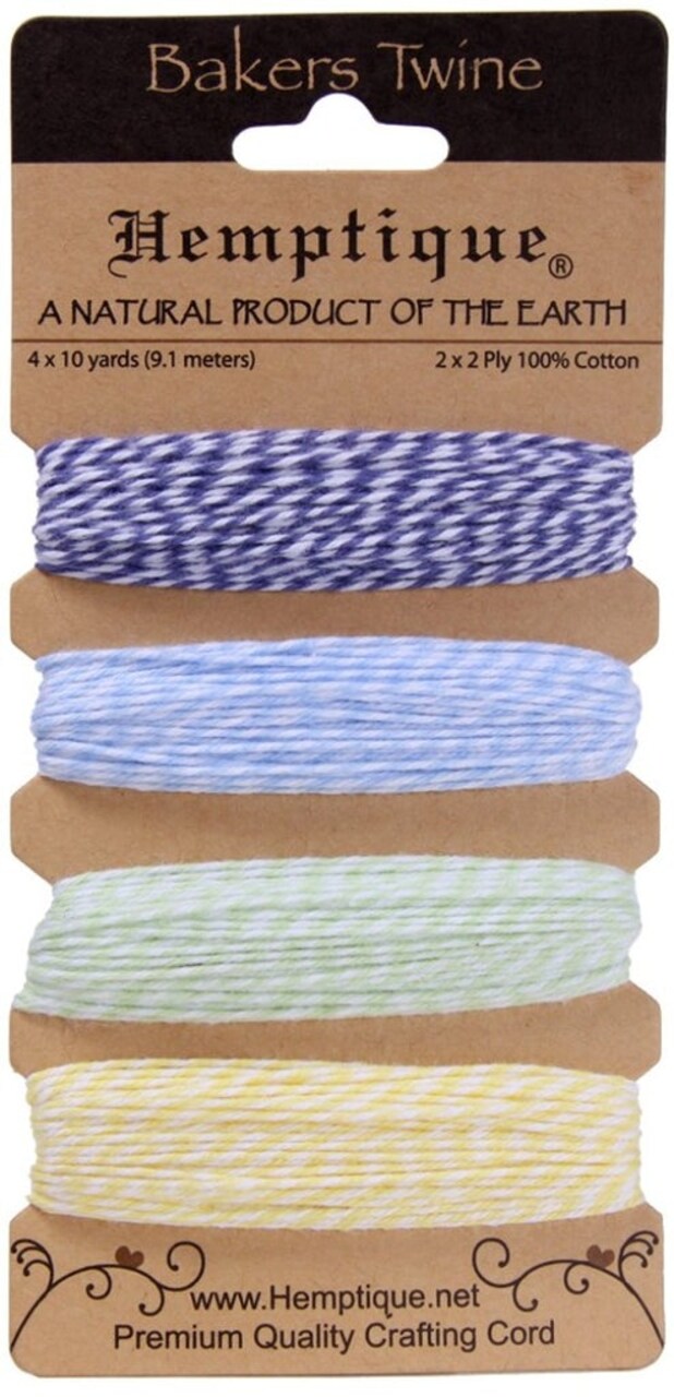 Hemptique Cotton Bakers Twine Card Set Jewelry Bracelet Making Paper Crafting Scrapbooking Bookbinding Mixed Media Crocheting Macrame Gift Wrapping